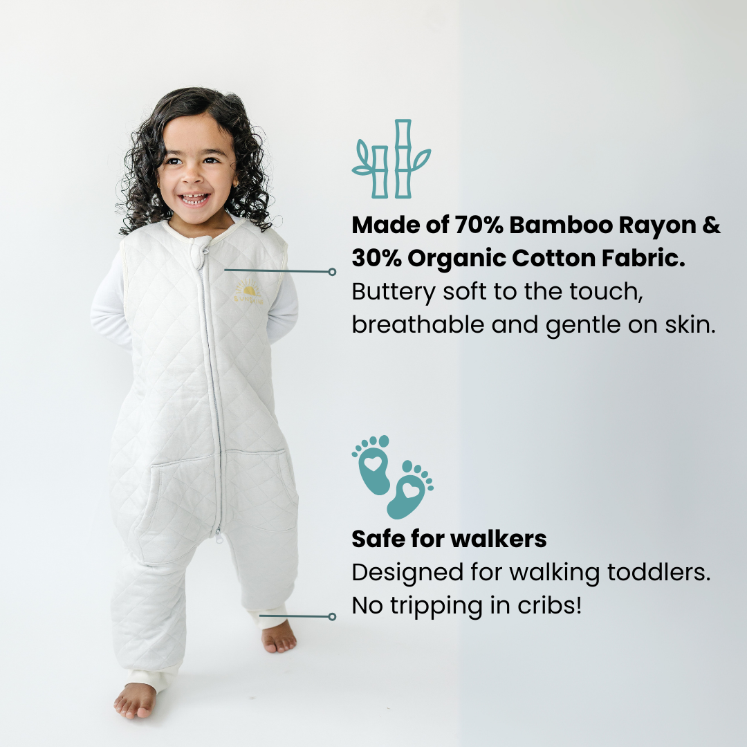 Tealbee Dreamsuit for Cozy Comfort - Crafted with a blend of 70% Bamboo Rayon and 30% Organic Cotton for a soft and cozy sleep experience.