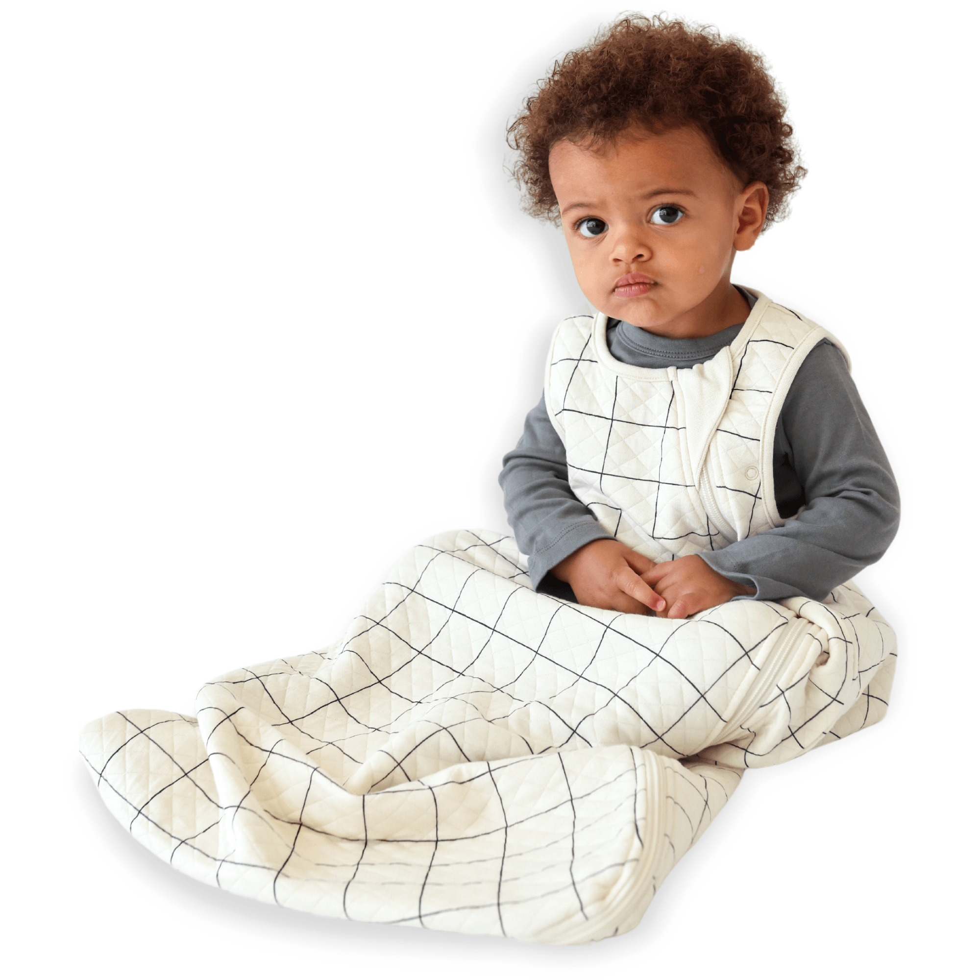 Baby wearing Sleep Sack Tealbee Dreambag Checkered 0.8 TOG fits 6m to 24m