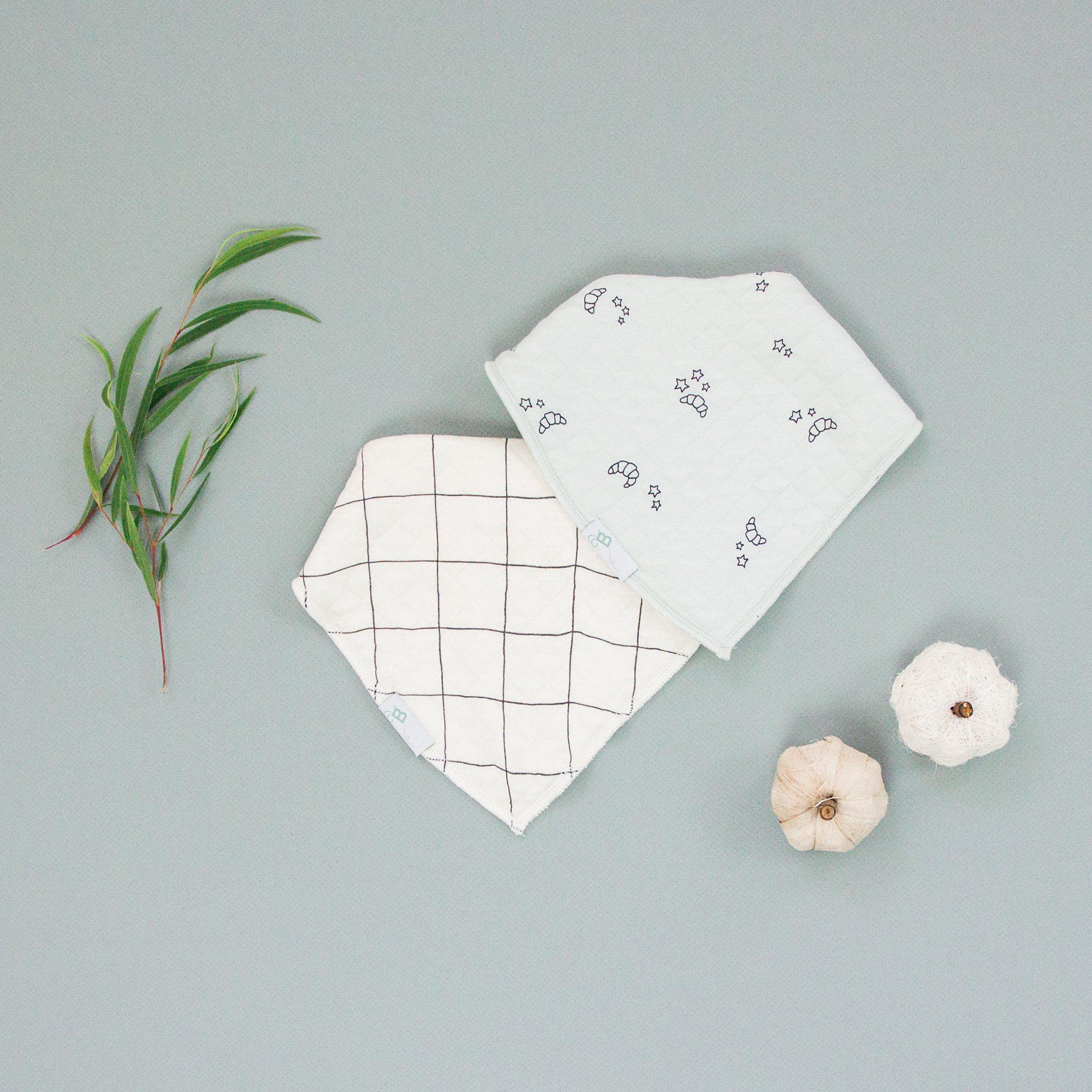 Bamboo & Organic Cotton Bandana Bibs - Tealbee