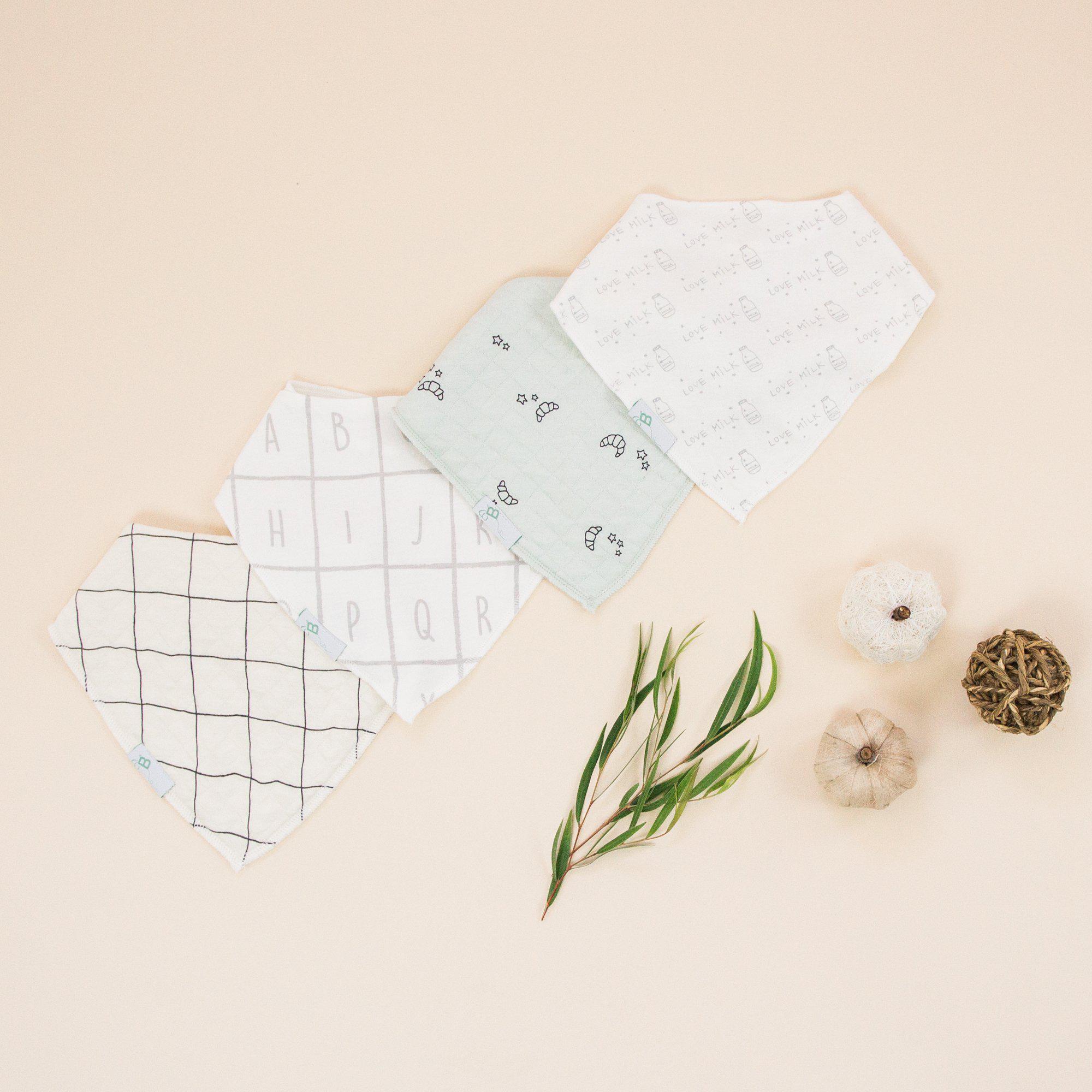 Bamboo & Organic Cotton Bandana Bibs - Tealbee