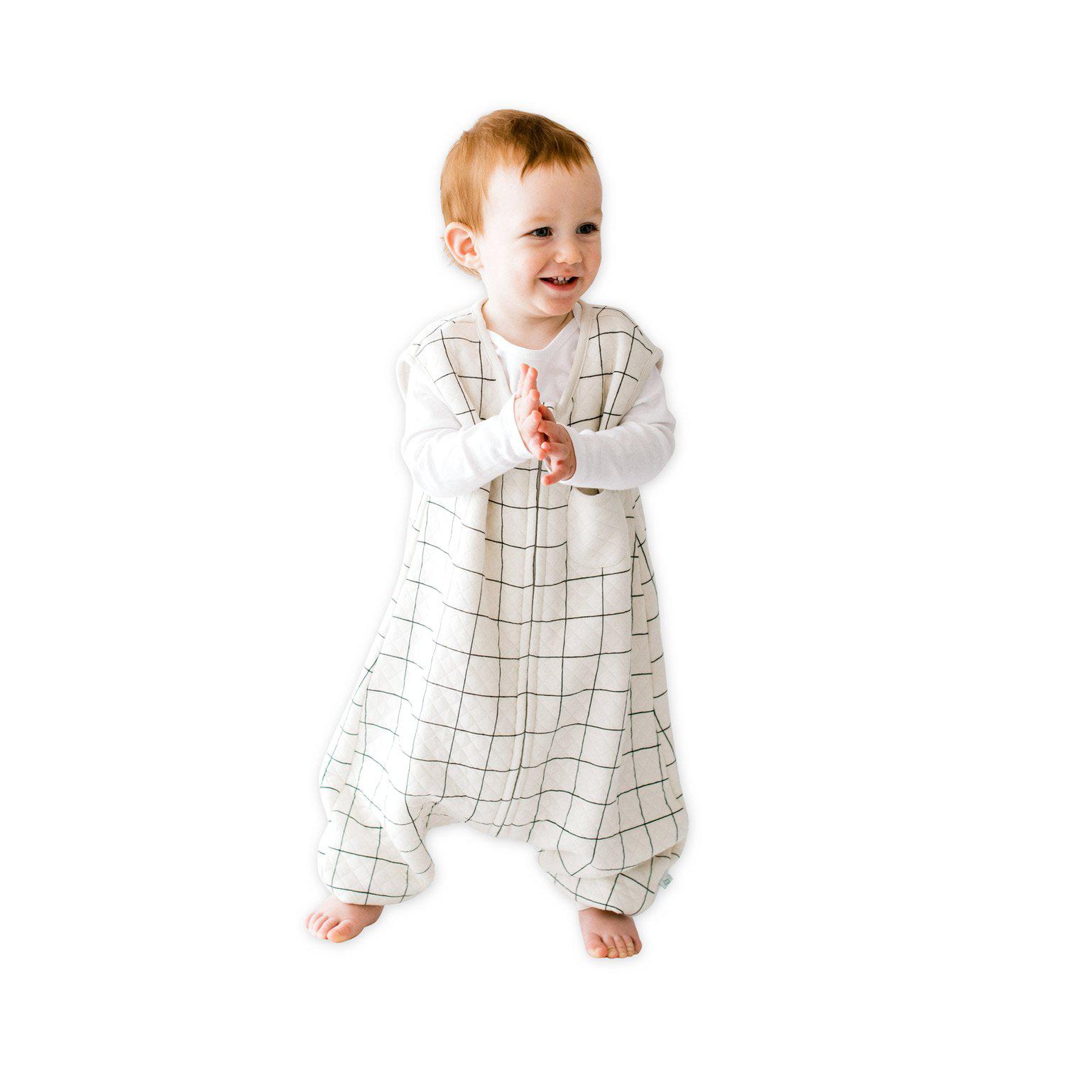 Baby wearing Tealbee Dreamsuit Checkered 0.8 TOG Available sizes from 12m to 4T